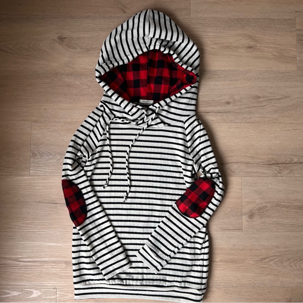 Stripped/Buffalo Plaid Hoodie